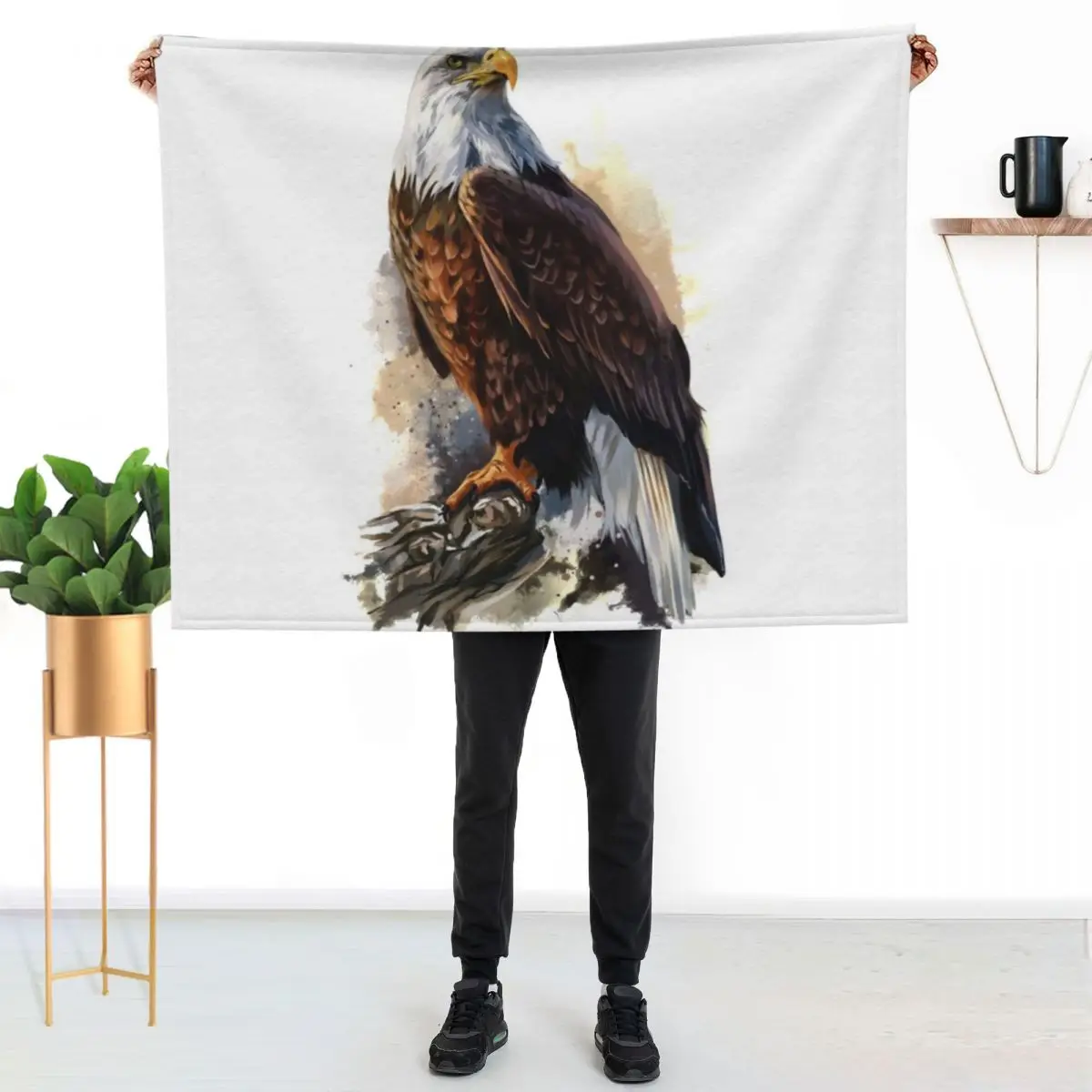 Bald Eagle Watercolour Throw Blanket Winter beds Summer Beddings Plaid on the sofa Furry anime Flannels Blankets