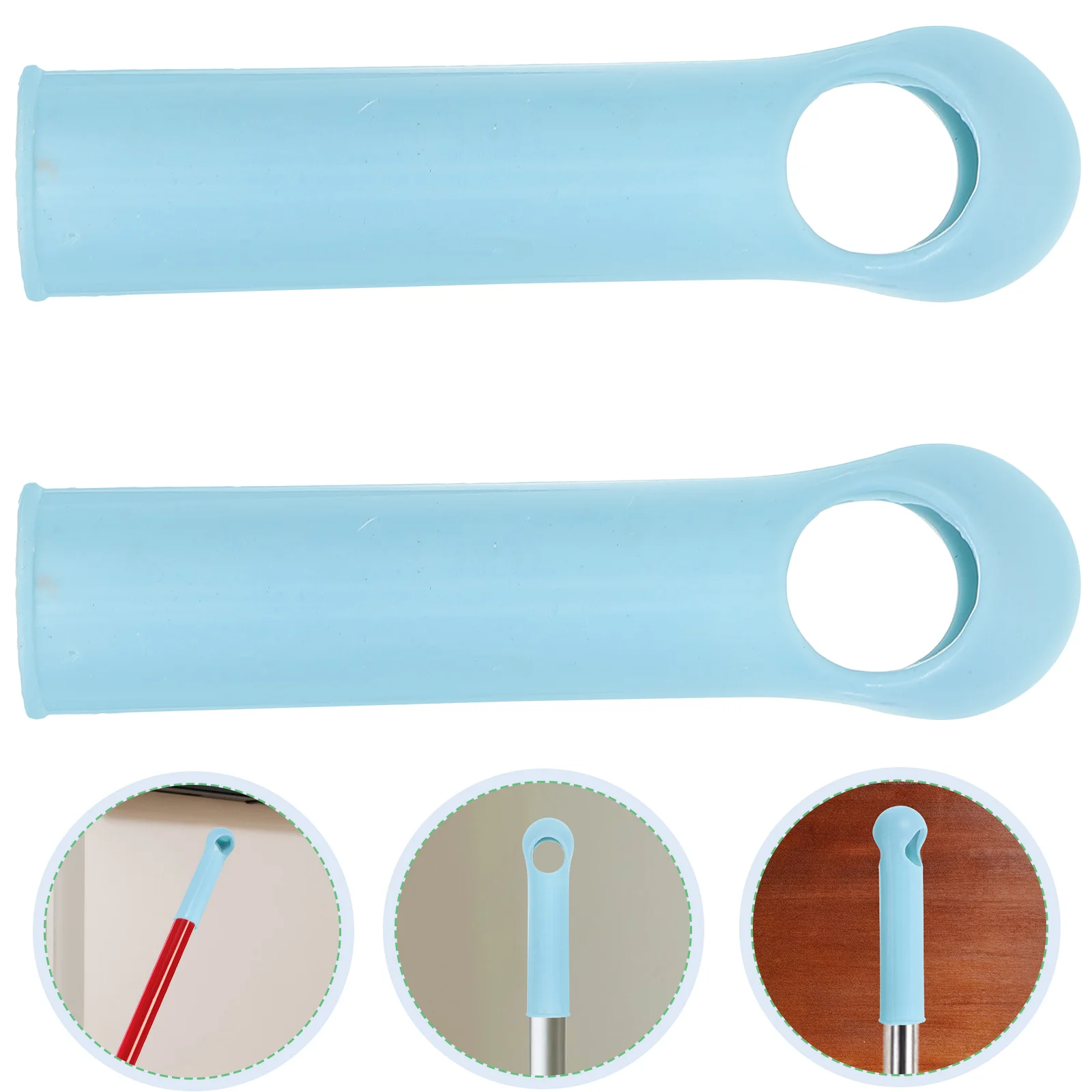 

2 Pcs Broom Handle Replacement Sleeve Floor Cleaning Grip Mop End Cap Tool for Sweeping Plastic