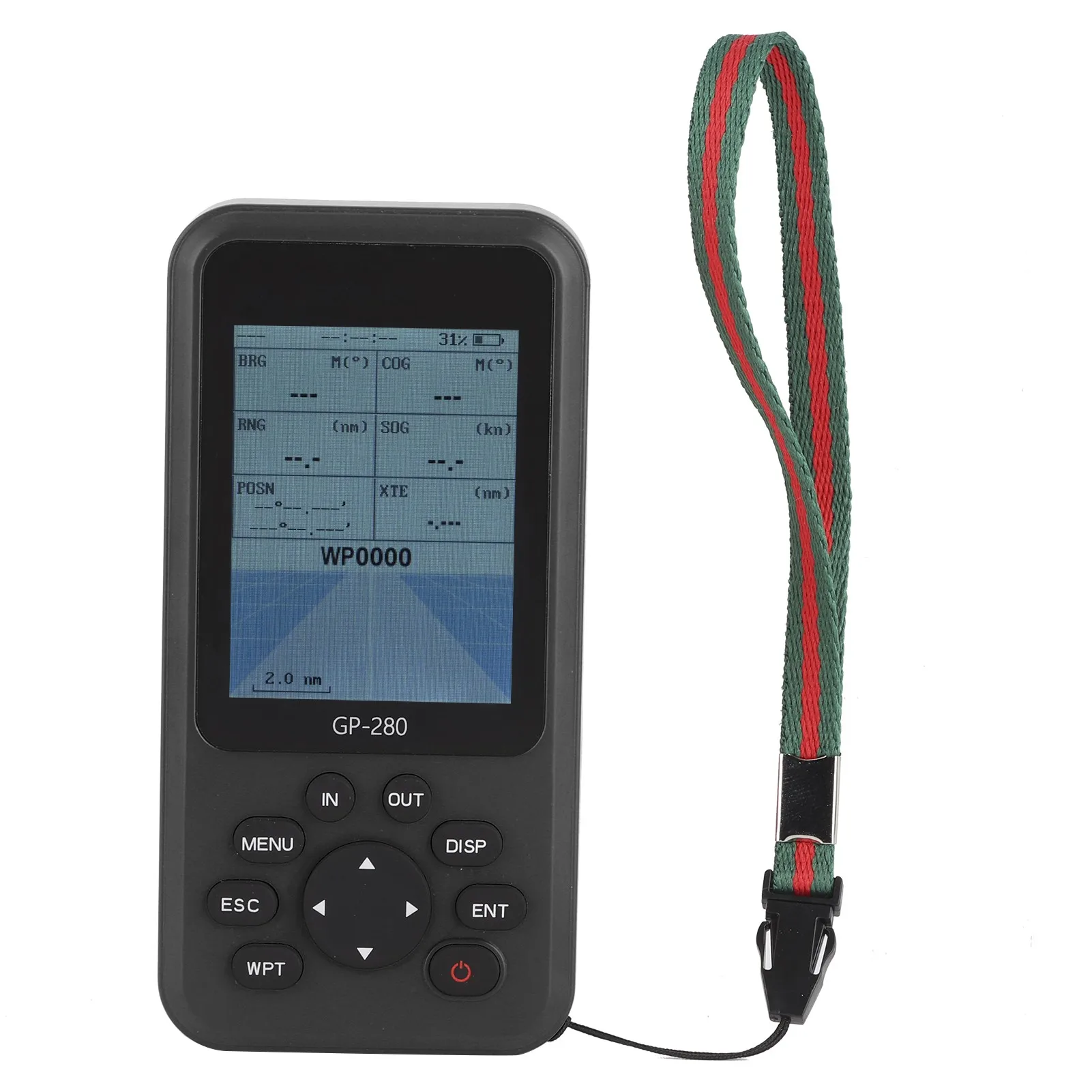 2.8in Handheld GPS Navigator High Sensitivity with MultiFunction Display Screen Waterproof Device(Black )