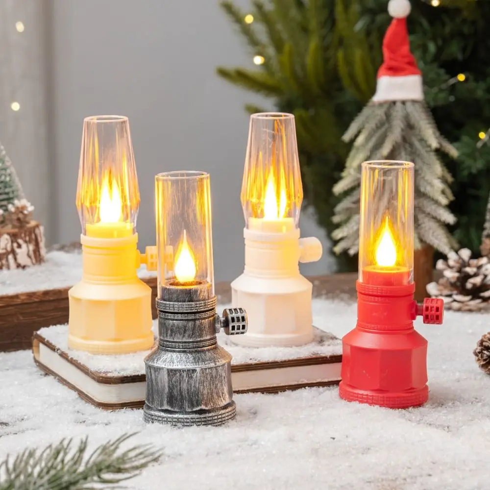 

Vintage Battery Operated Electronic Lamp LED Light Clear Flameless Oil Lamp Flameless Candlestick Christmas Light