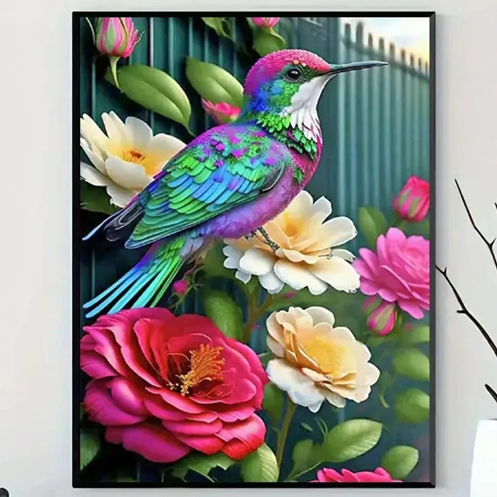 

Colorful Birds And Flowers Diamond Painting High-quality Drill, 5D Full Of Diamonds Embroidery,Adults Handmade, Room Wall Decor