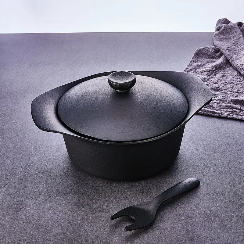 soup pot binaural saucepan uncoated raw