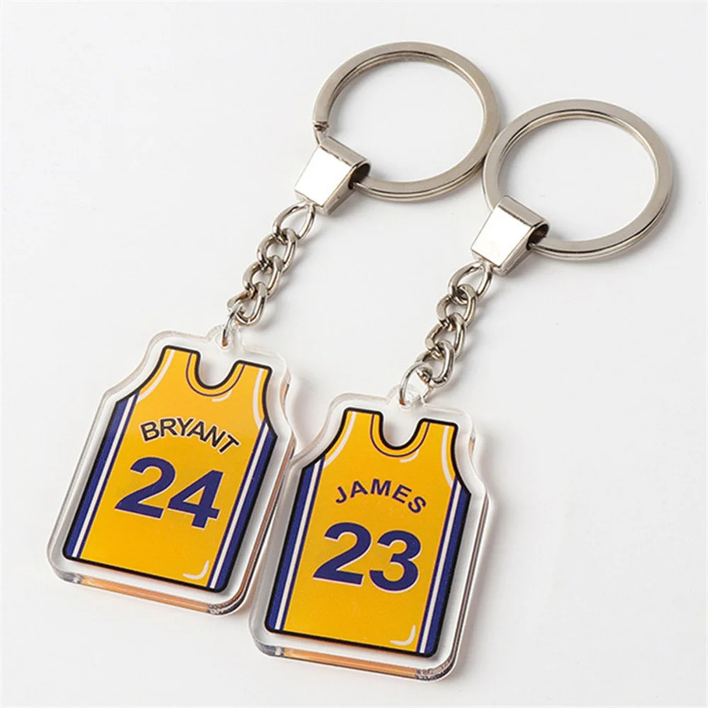Sports Basketball Keychain Simple Digital Jersey Key Ring Boy Graduation Gift Basketball Fans Trinket Souvenir