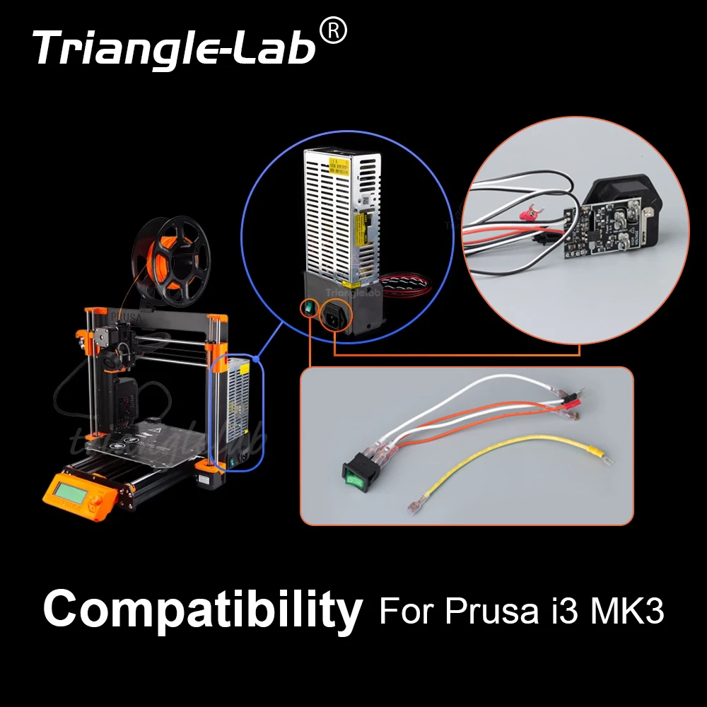 C Trianglelab® Power Panic For Prusa I3 MK3 3D Printer Kit Support Power Supply Unit PSU