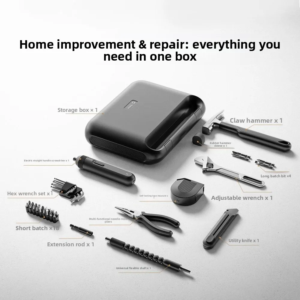 Mijia Power Tool Combo Kits Electric Screwdriver Self-lock Tape Measure Pliers Wrench Home Household DIY Hand Tool Kits