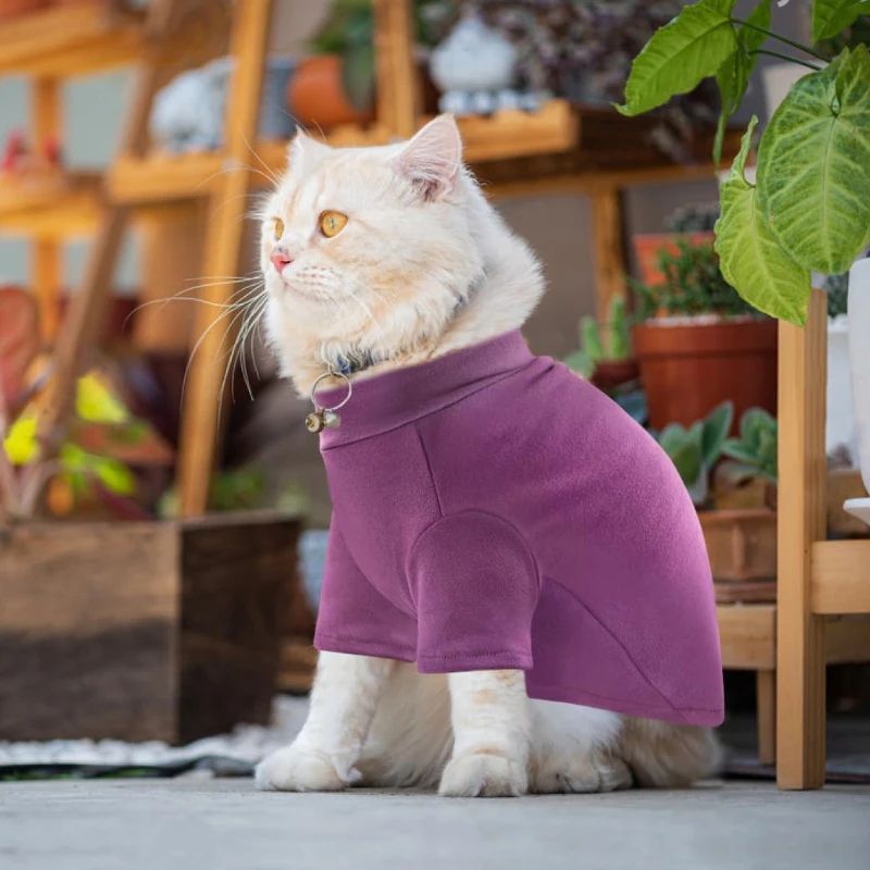 Sphynx Cat Clothes Sphynx Turtleneck Hairless Kitten Jacket Winter Warm Cats Sweater Pet Outfits Chihuahua Costumes Dog Jumpsuit