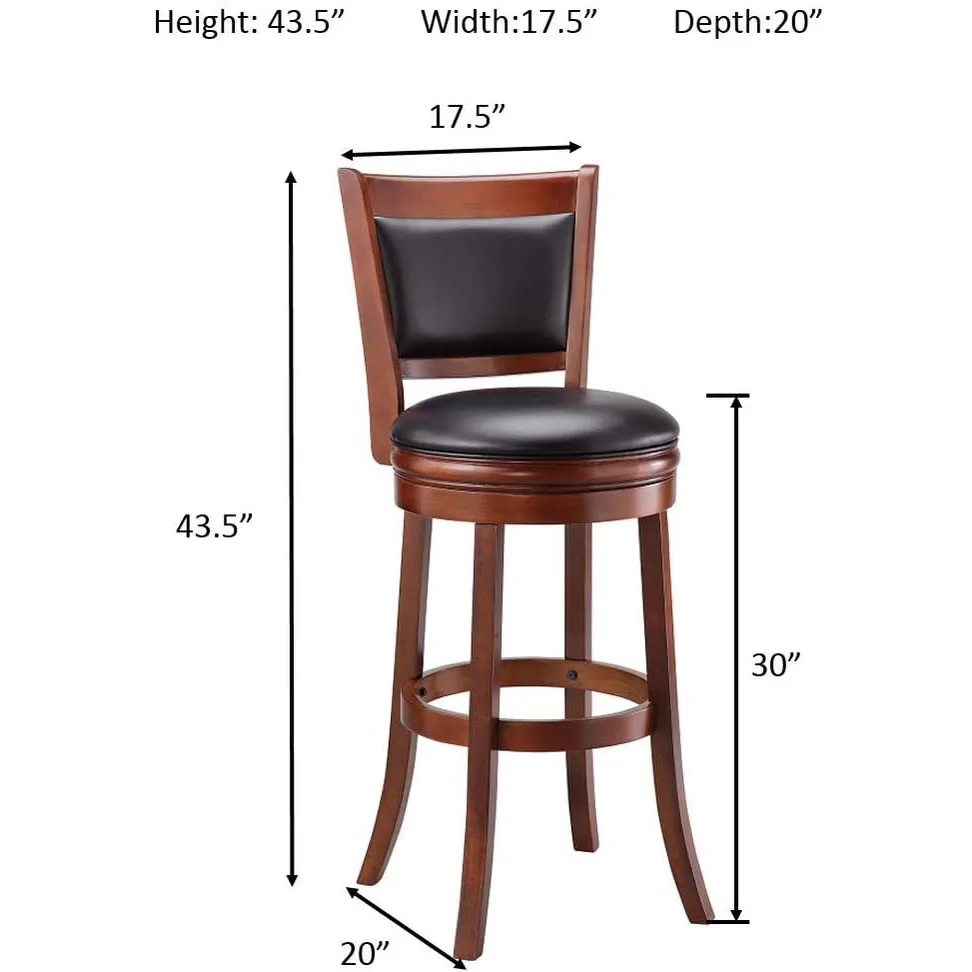 Bar Chair Swivel Bar Stools With Backrest Top Rated Leather Modern Contemporary SGS Commercial Furniture Cherry Wood, Leather