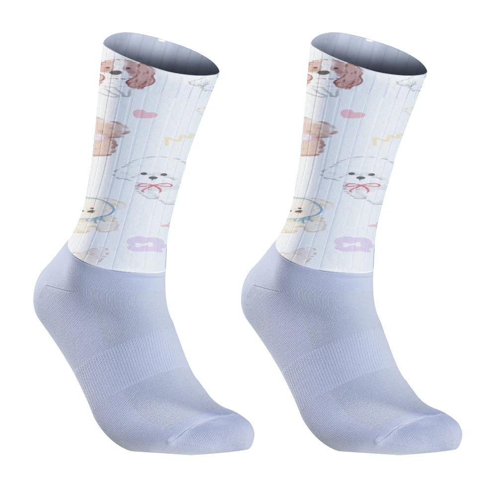 Calzini da bicicletta da corsa all'aperto per sport estivi personalizzati 2024 con nuovo modello di cartone animato