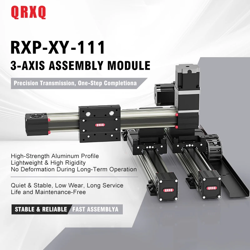 QRXQ RXP-XY-111 XY Gantry Linear Module Electric Belt Driven Cross Linear Stage Custom Load CNC 3D Printer Automation Parts
