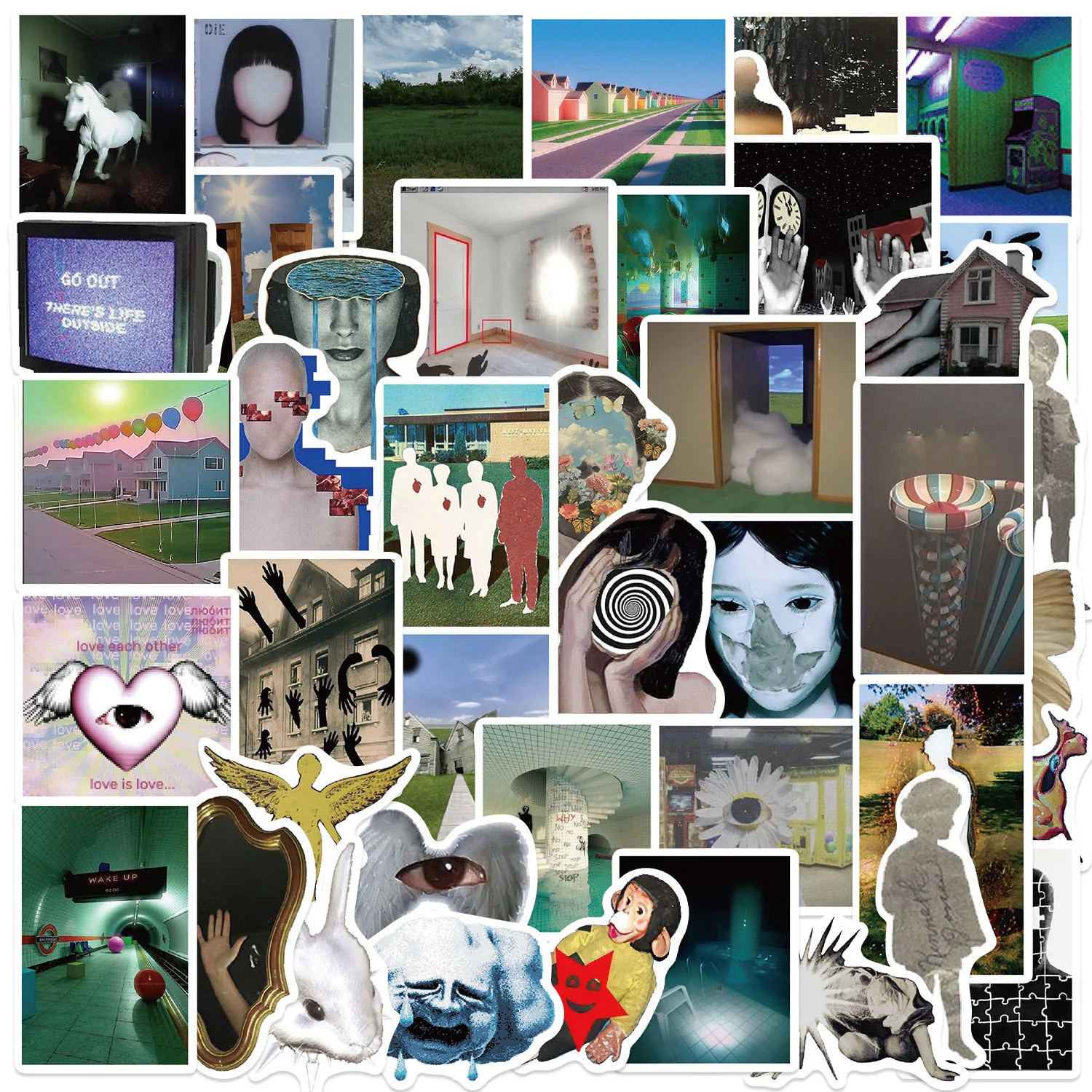 10/50PCS Cartoon Acid Dream Core Aesthetic Graffiti Stickers Exquisite Fashion Sticker for Computer Stationery DIY Toys Secret