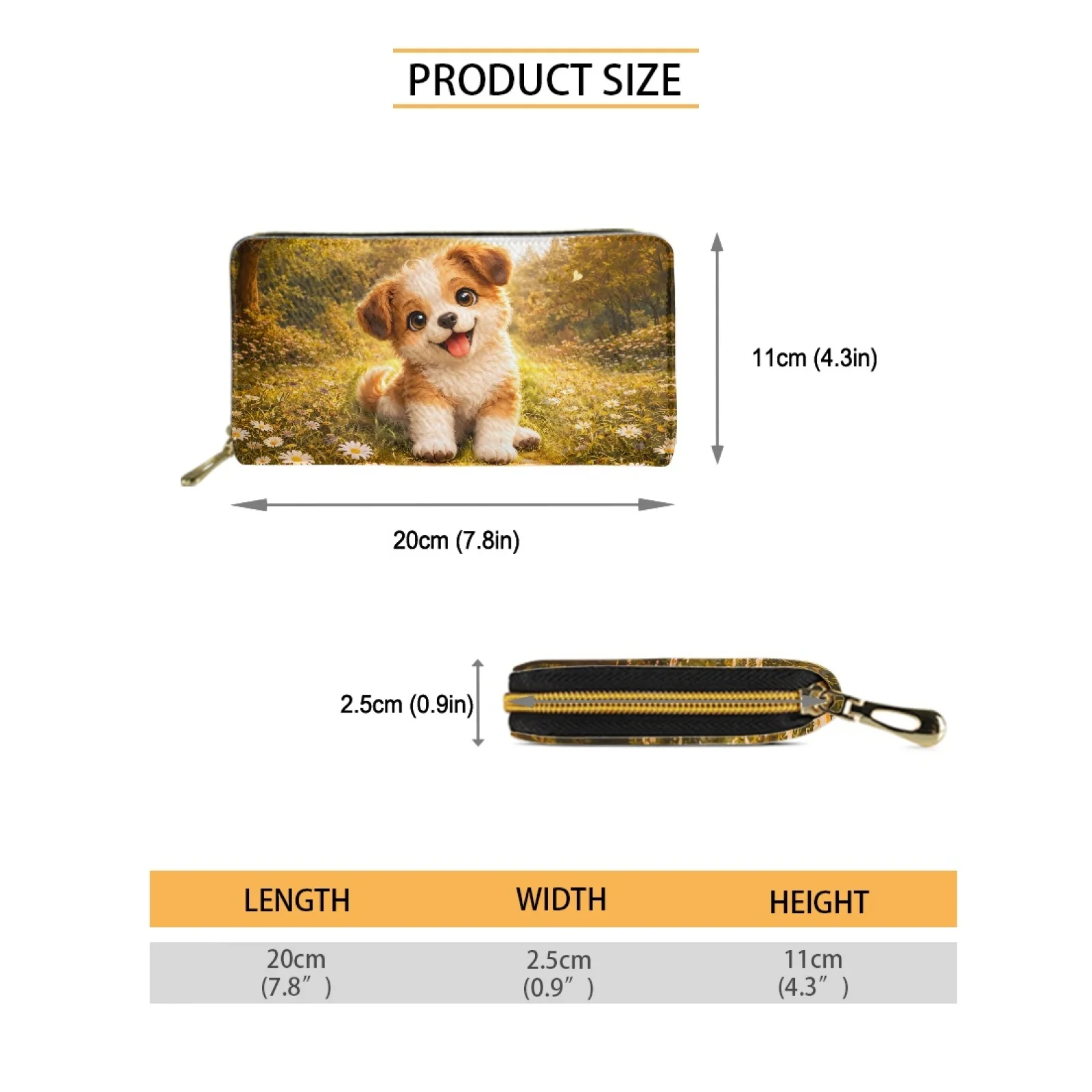 Woman Wallet long Leather Wallets Women Luxury Designer PU Coin Purse Cute Dog 3D Print Phone Bags for Ladies Travel Money Clip