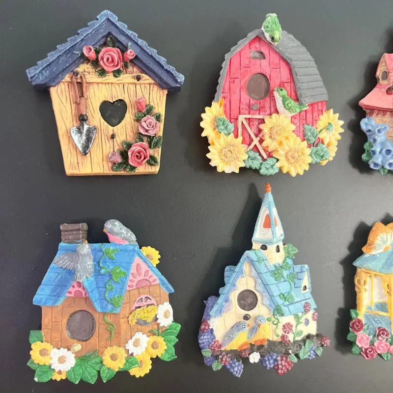 

Винтажная силиконовая форма для домика в виде птичьей клетки, для самостоятельного изготовления штукатурной глины из смолы, магнит на холодильник и милый миниатюрный декор для коттеджа, подарок ручной работы