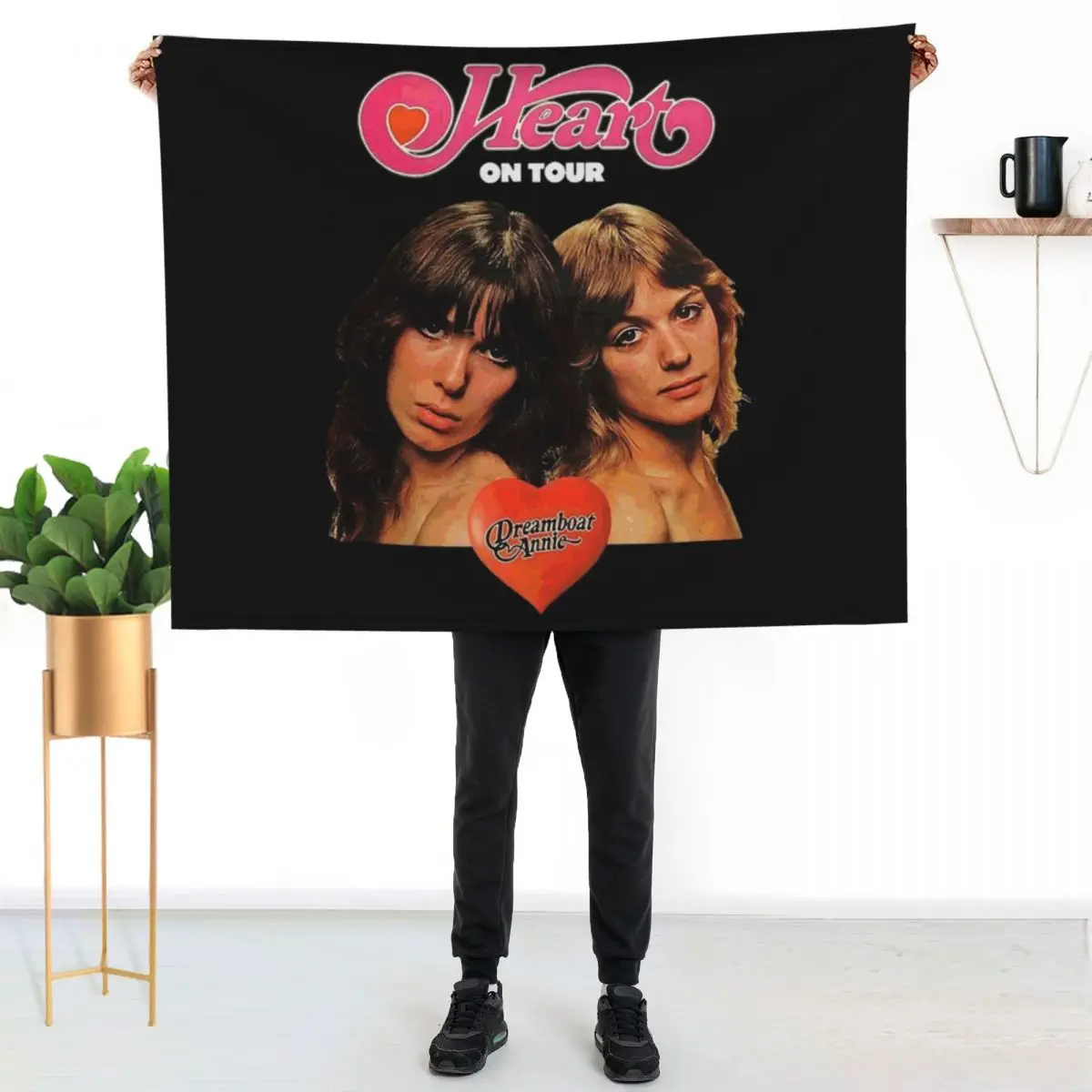 

heart band Throw Blanket Multi Use Warm Blanket for Living Room Bedroom
