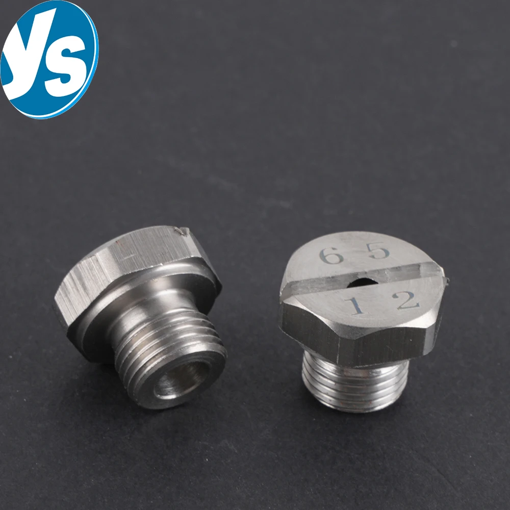 1pc 316 Stainless Steel High-Pressure FS Flat Spray Nozzle – Short Length Design for Descale & Industrial Cleaning