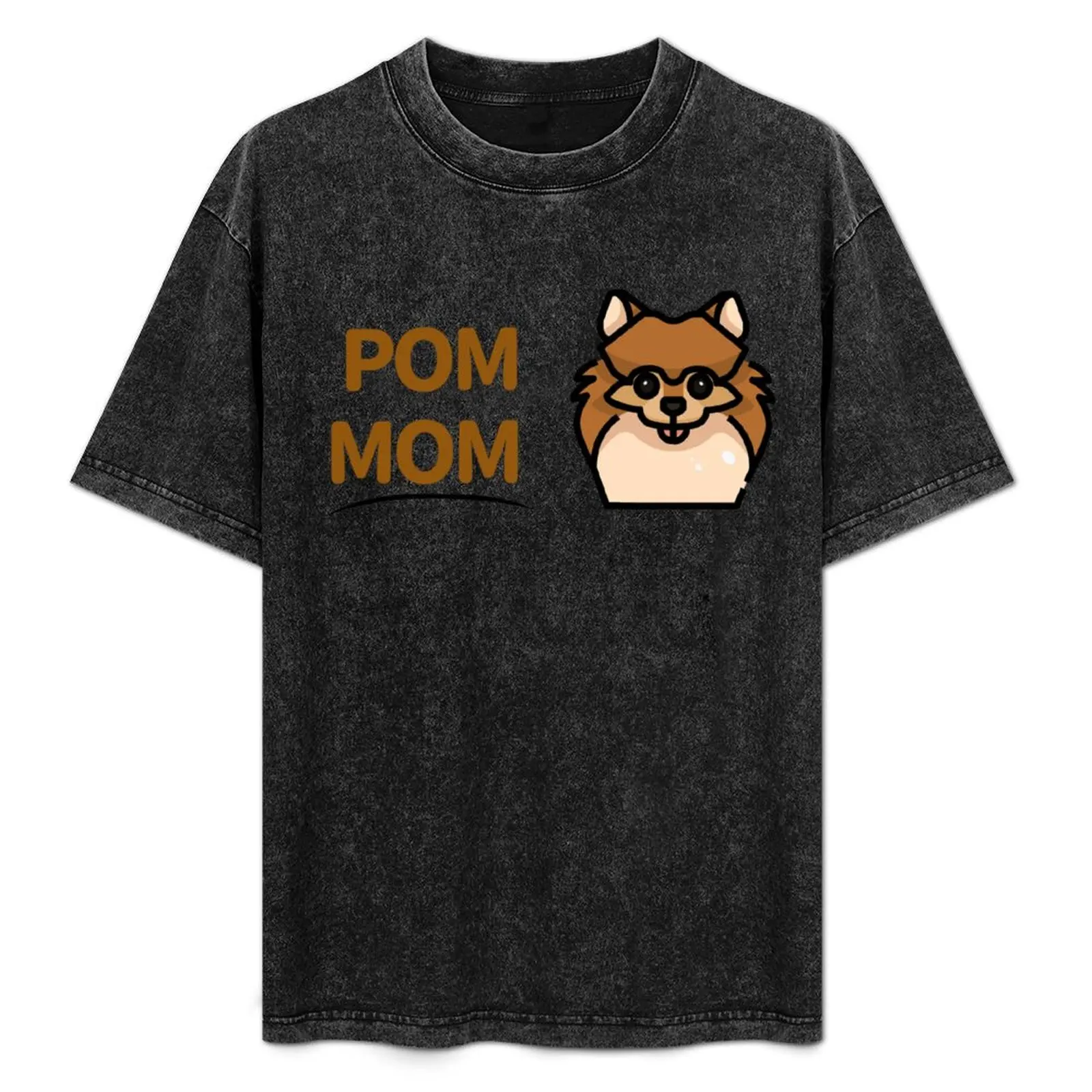 

Pomeranian Mom Design T-Shirt Basic Plain Short Sleeve Crew Neck Tee