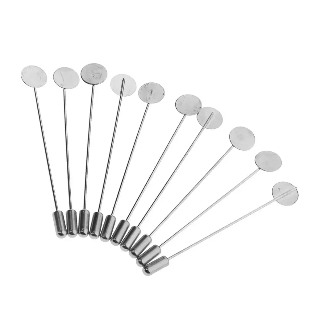 10Pcs Handmade DIY Lapel Pin Base Flower Boutonniere Stick Pin Mens Suit Making