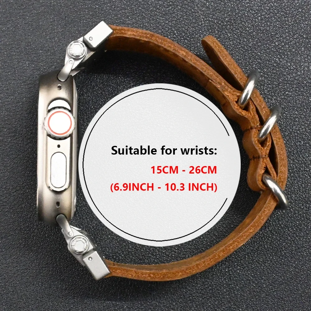 سوار جلدي فاخر لساعة أبل Ultra2 49 مللي متر سلسلة 10 46 مللي متر حزام ناعم لساعة iWatch 9 8 7 45 مللي متر 6 5 4 Se 44 مللي متر سوار الأعمال