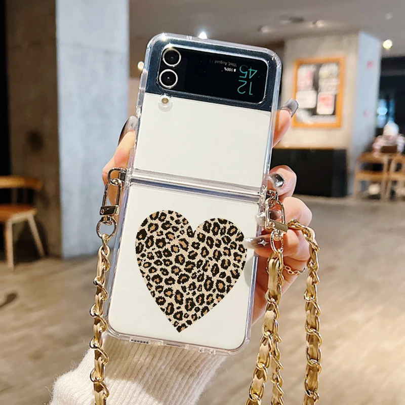 كبير القلب نمط Crossbody حبل القضية لسامسونج غالاكسي Z Flip 7 6 5 4 3 5G Flip7 FE Flip6 Flip5 واضح لينة الحبل غطاء الهاتف #1