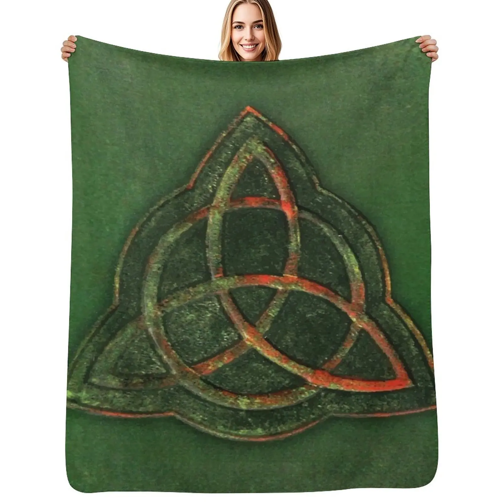Book of Shadows - Charmed Triquetra Design Throw Blanket blankets and throws sofa bed Travel Decoratives anime Quilt Blankets