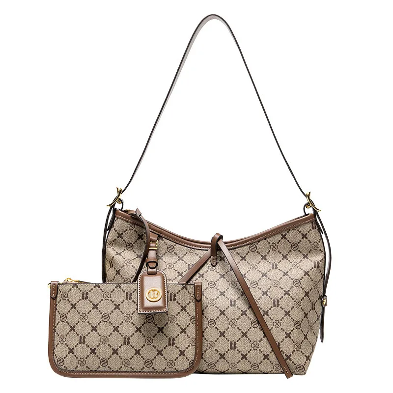 

New Trendy Versatile Shoulder Bag Women's High-value Old Flower Medieval Child and Mother Crossbody Armpit Hand-held Tote Bag