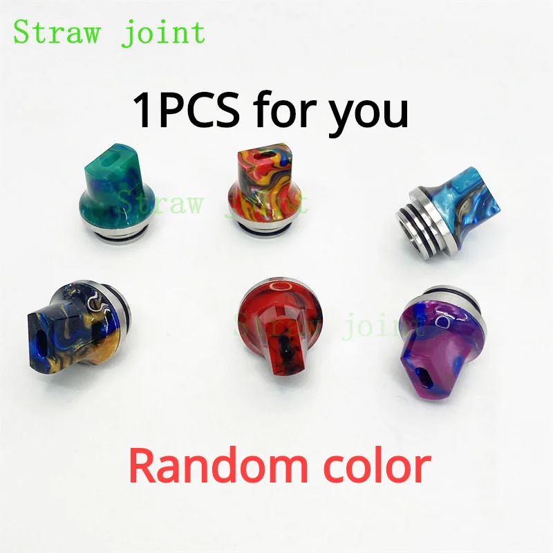 10PCS 810 Random Color Stainless Steel Resin Straw Joint