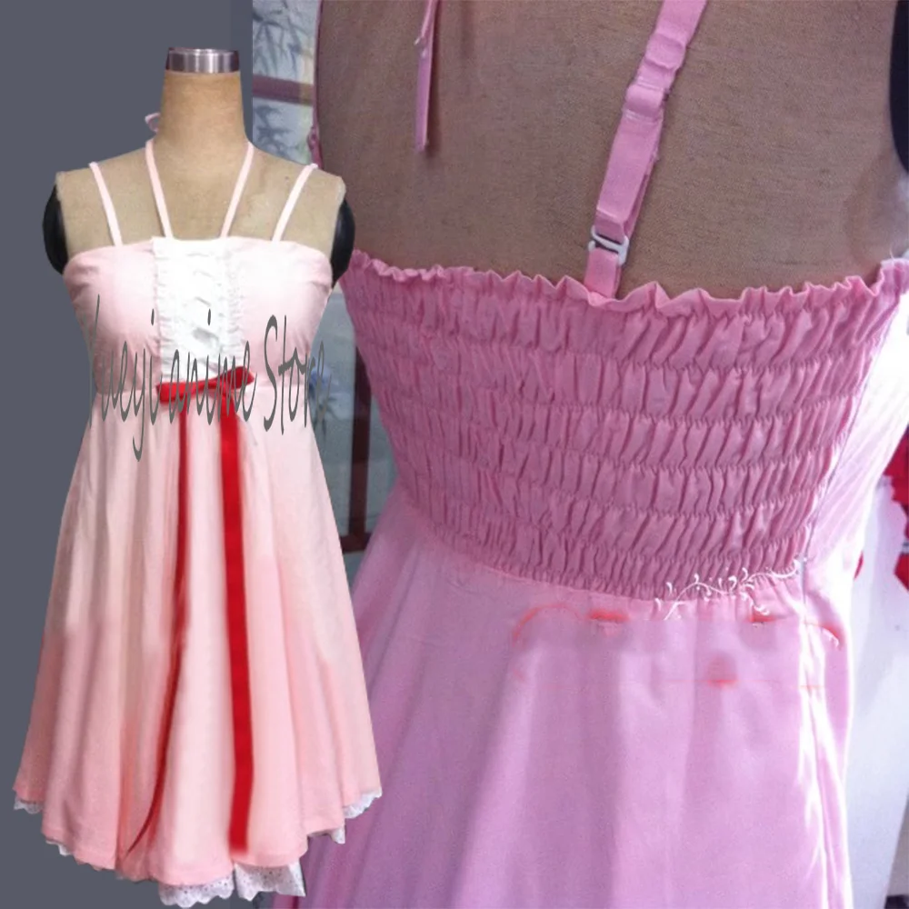 Vestido Lolita rosa personalizado de Shinobu Oshino para mujer, disfraz de cosplay para fiestas de Halloween y Navidad