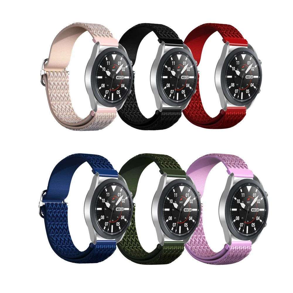 

20mm 22MM Nylon Elastic Strap Band Universal For Samsung Galaxy Watch4 /Watch 4 Classic/ Watch 3/Active/Gear S2