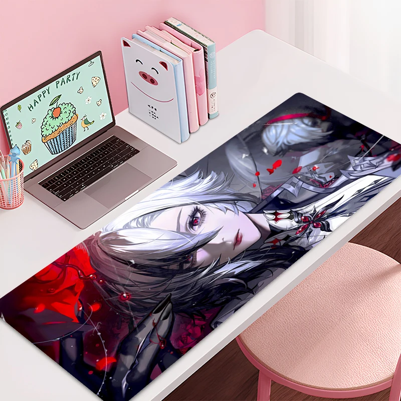 

Gaming Mouse Pad Genshin Impact Arlecchino Office Carpet Mouse Mats Gamer Desk Accessories Computer Table Pads PC Anime Mousepad