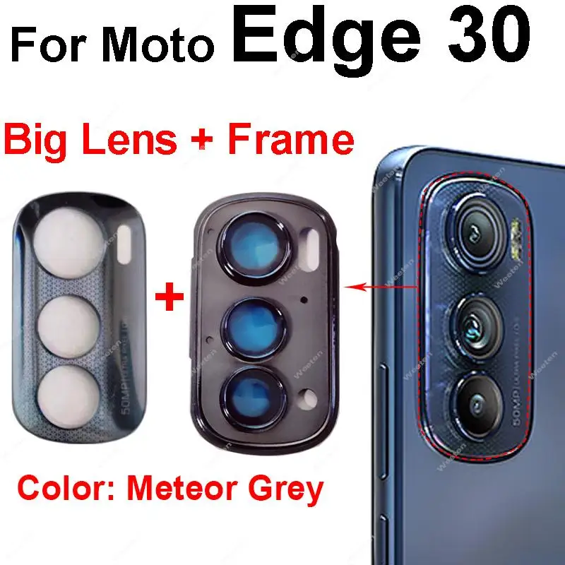 For Motorola MOTO Edge 30 Main Back Rear Camera Lens Glass with Adhesive Sticker Repalcement Parts