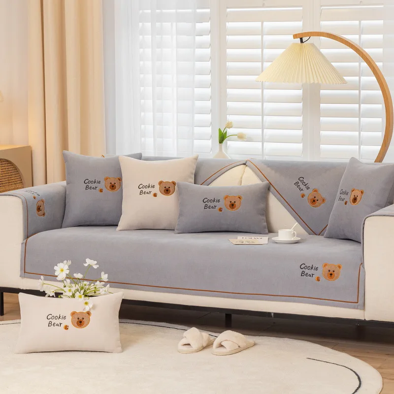 1PC Chenille Sofa Mat Four Seasons Universal Non Slip French Style Soft Mat Sofa Dust-proof Cover Cloth Towel for Living Room
