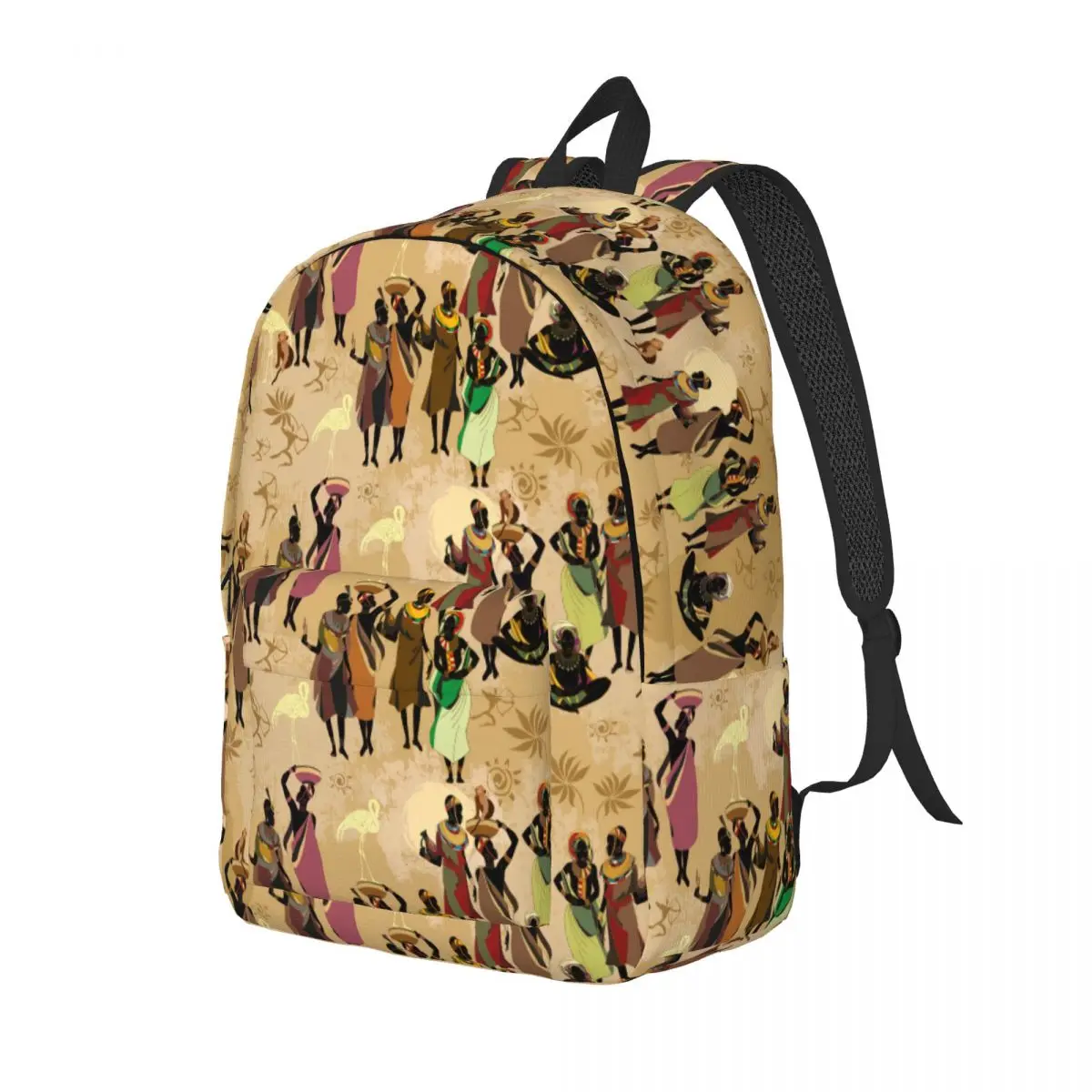 African Tribal Art Pessoas da África do Sul Mochila para homens e mulheres, Cool High School Bag, Caminhadas e Viagem Daypack, Laptop Canvas Bags