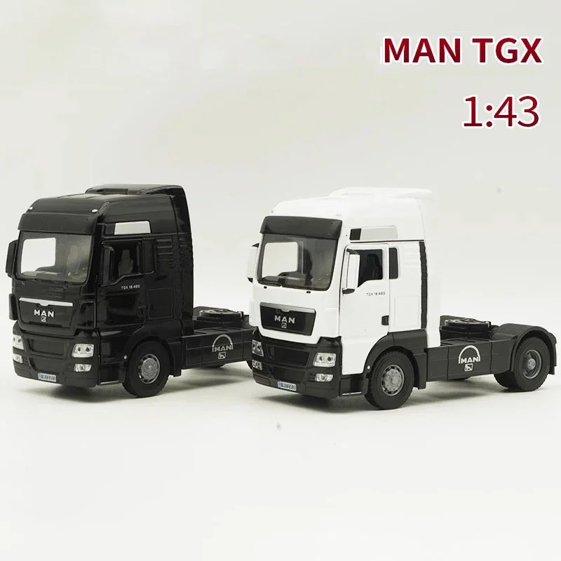 MAN-remolque TGX 1:43 para niños, camión semirremolque, coche de aleación fundido a presión y vehículos de juguete, modelo de coche a escala en