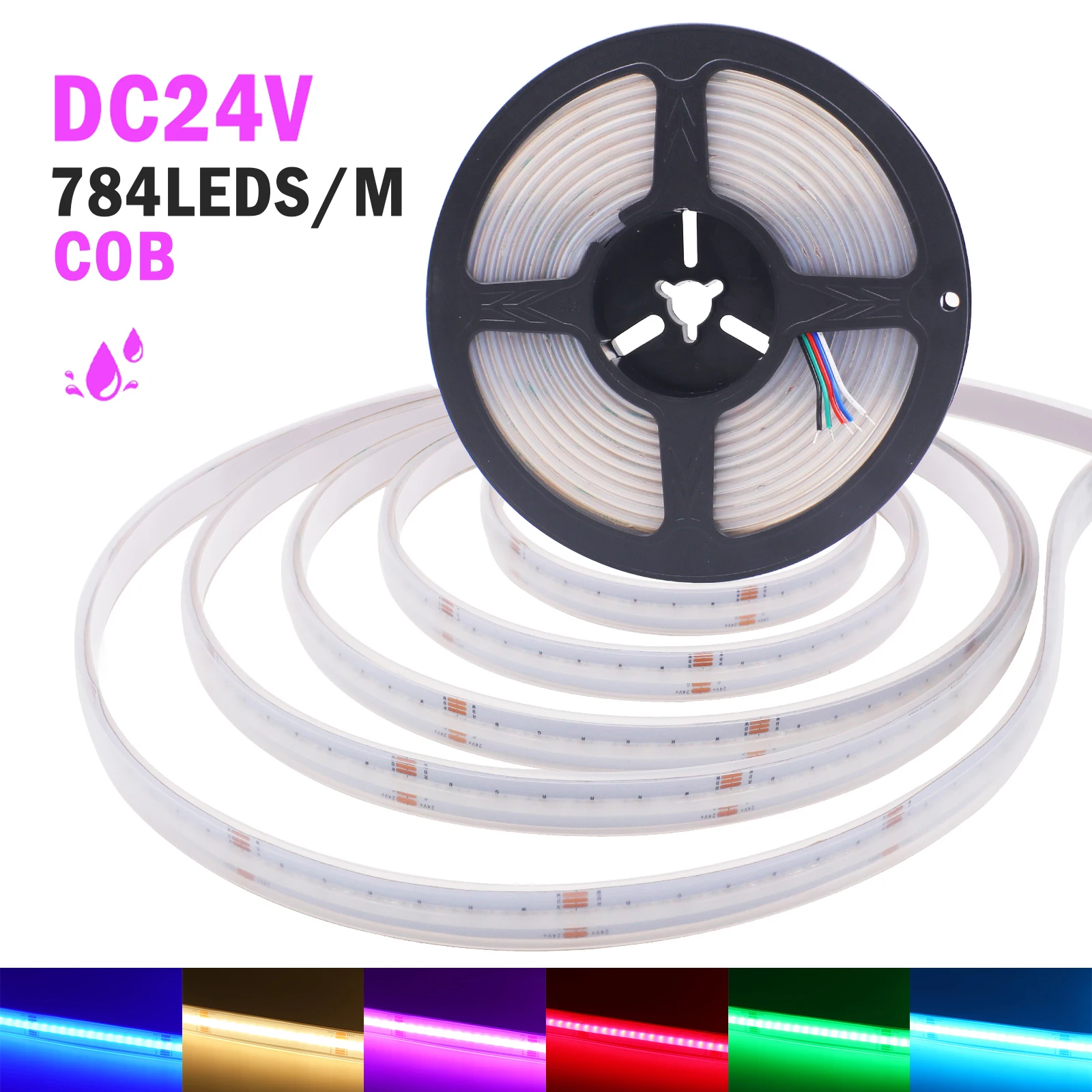 RGBWW RGBW COB LED Strip DC 24V High Density 784LEDs/m Waterproof Outdoor LED Strip IP30 IP67 Flexible Tape for Home Decor