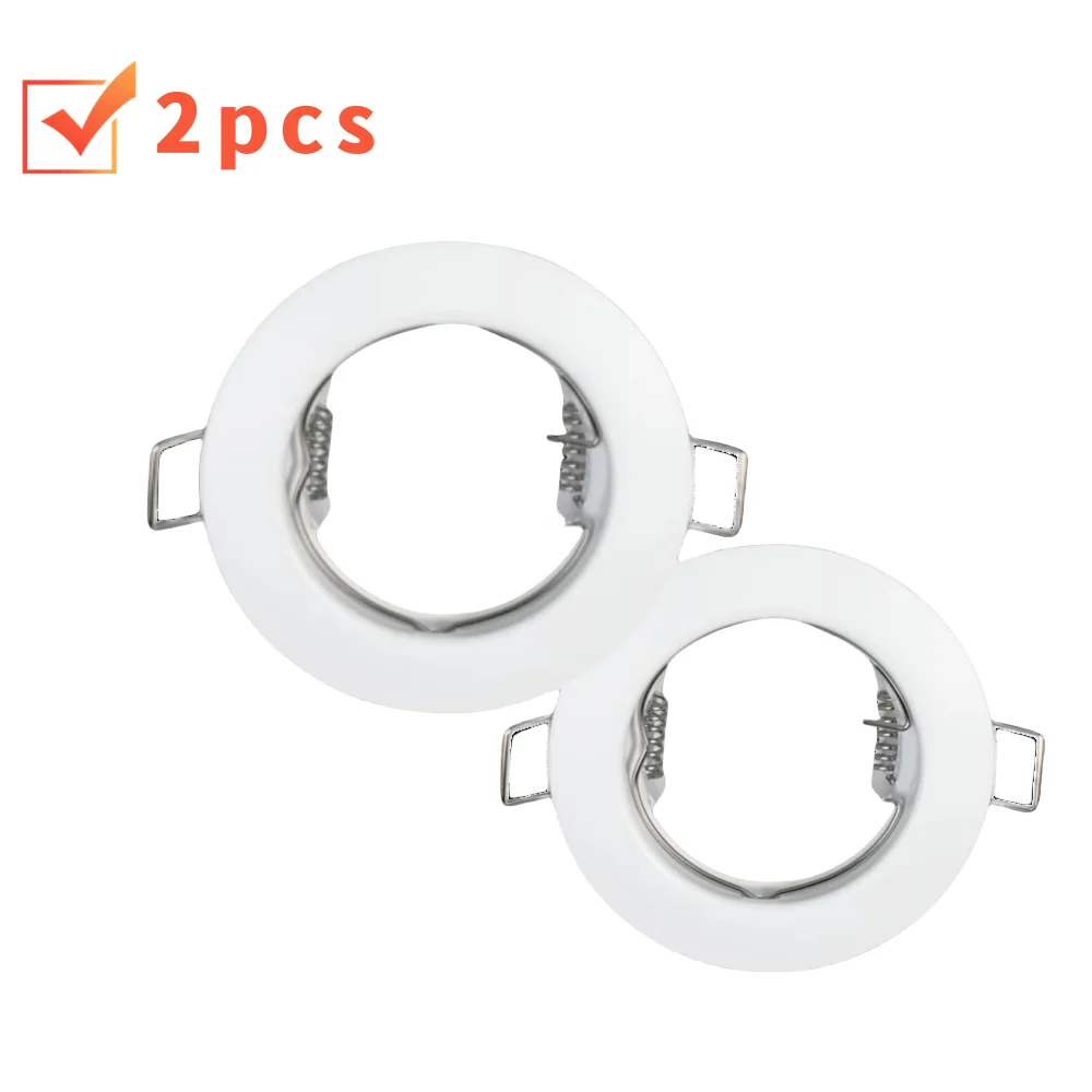 2/4/10pcs Metal White/Black GU10 Frame Recessed Lighting Fixture Fixed Spot Downlight Housing Modern Aluminum Alloy Lamp