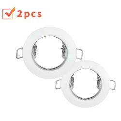 2/4/10pcs Metal White/Black GU10 Frame Recessed Lighting Fixture Fixed Spot Downlight Housing Modern Aluminum Alloy Lamp