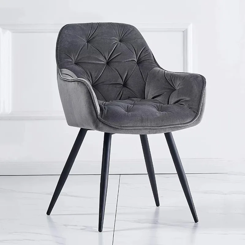 

Velvet Dining Chair Kitchen Upholstery Soft Fabric Nordic Luxury High Back Modern Restaurant Home Home Furniture Convertible