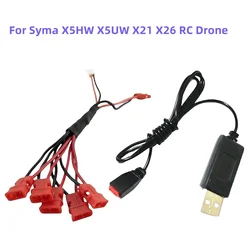 SYMA X5HW X5UW X21 X26 3.7V Battery USB Charger Cable Line Plug 1 In 5 For X5A-1 X5HC RC Quadcopter Drones