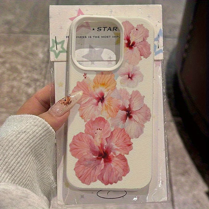 Stylish Watercolor Hibiscus Design TPU Phone Case For iPhone 17 16 15 14 13 12 11 Pro Max XS X XR Plus 17 Air 17 Pro Soft Cover