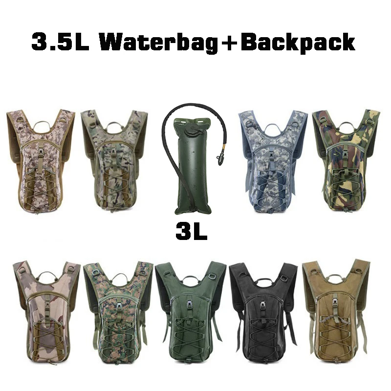 

Outdoor Cross-country Water Bag Knapsack Set Hiking Folding Drinking Waterbag Backpack Running Cycling Water Bladder Rucksack 3L