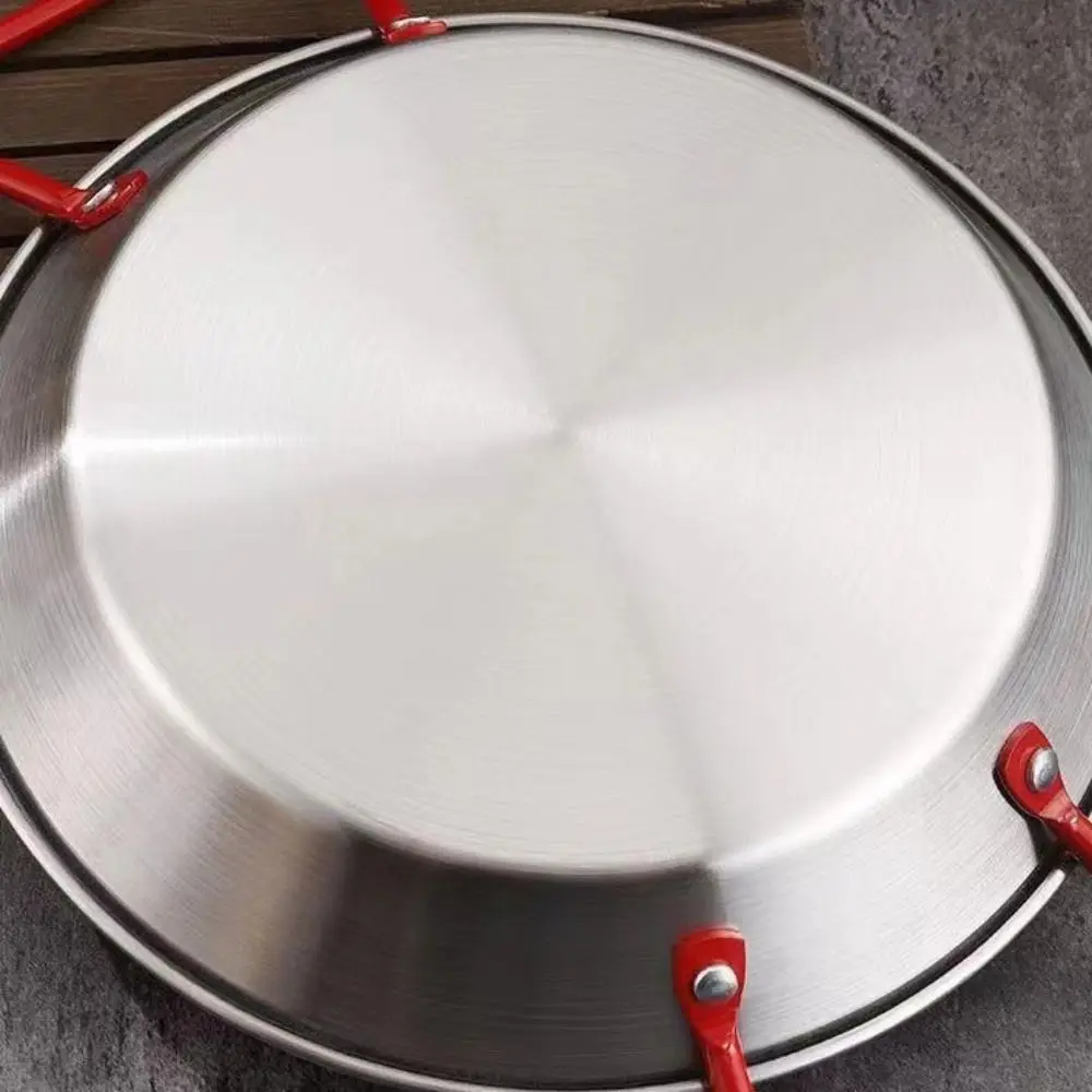 

Non Stick Stainless Seafood Plate Saucepan Salad Plate Double Handle Pan Cooking Tools Container Frying Pan Camping Supplies