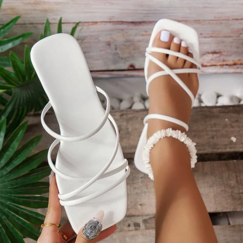 

Women Slippers Summer Lightweight Flat Sandals Luxury Casual Bridal Wedding Shoes Strap Beach Roman Slippers Home Slides Women