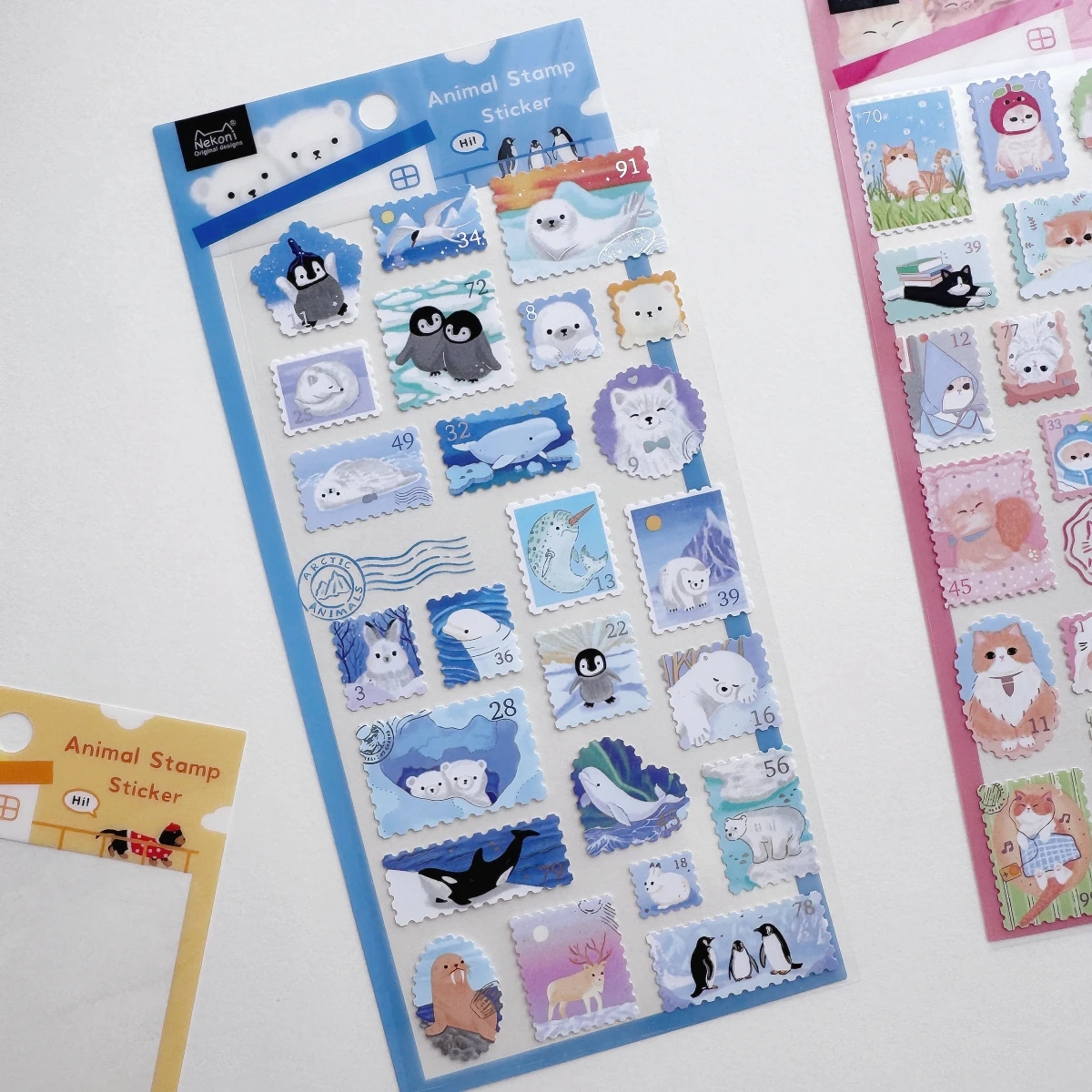 1 pc/4 pcs Nekoni Animals Stamp Stickers Scrapbooking Diy Journal Cute Sticker Sheet Stationery Decor School Gift