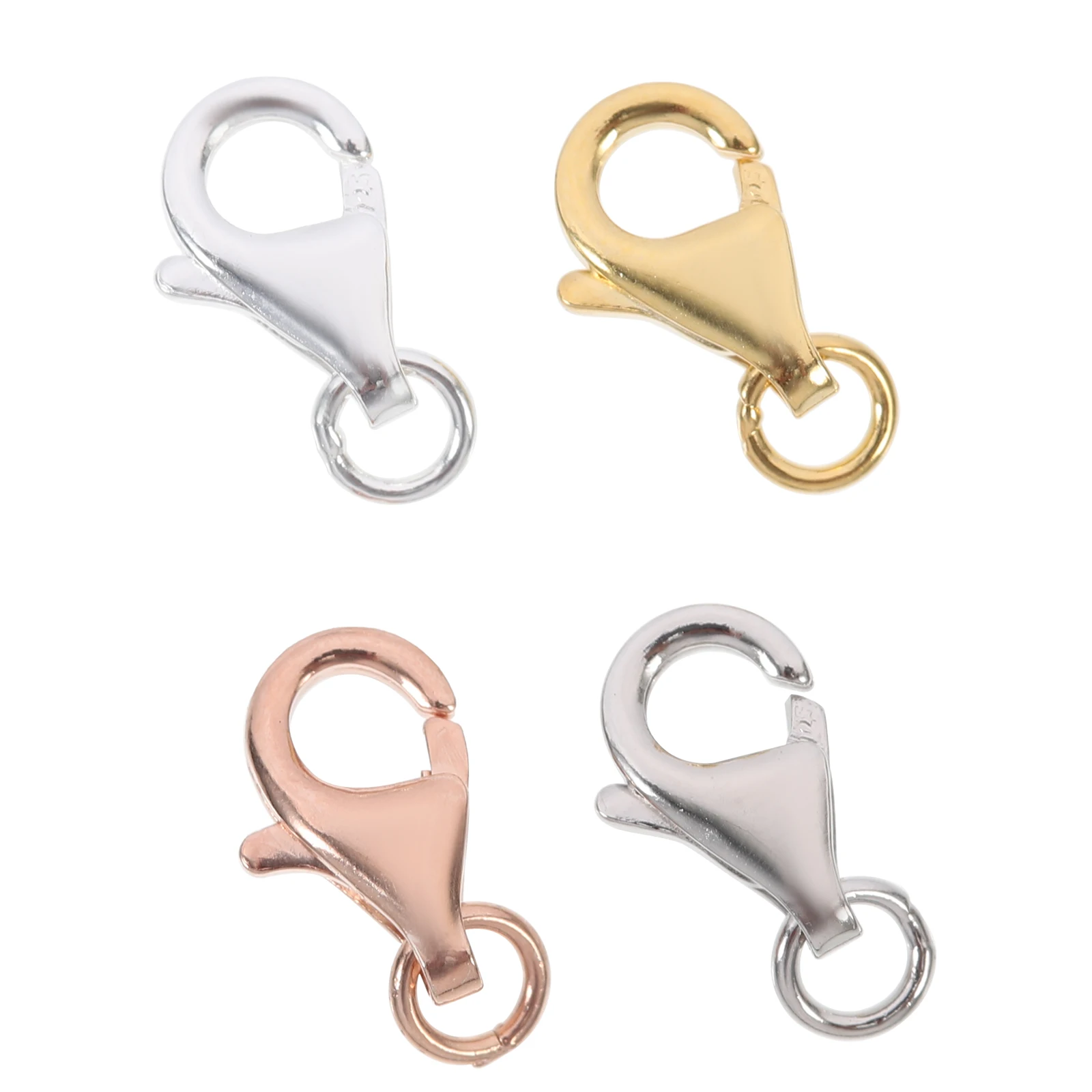 

4 комплекта серебряных застежек-лобстеров премиум-класса, простая установка, ожерелье ручной работы, браслет, разъемы, застежки для изготовления ювелирных изделий