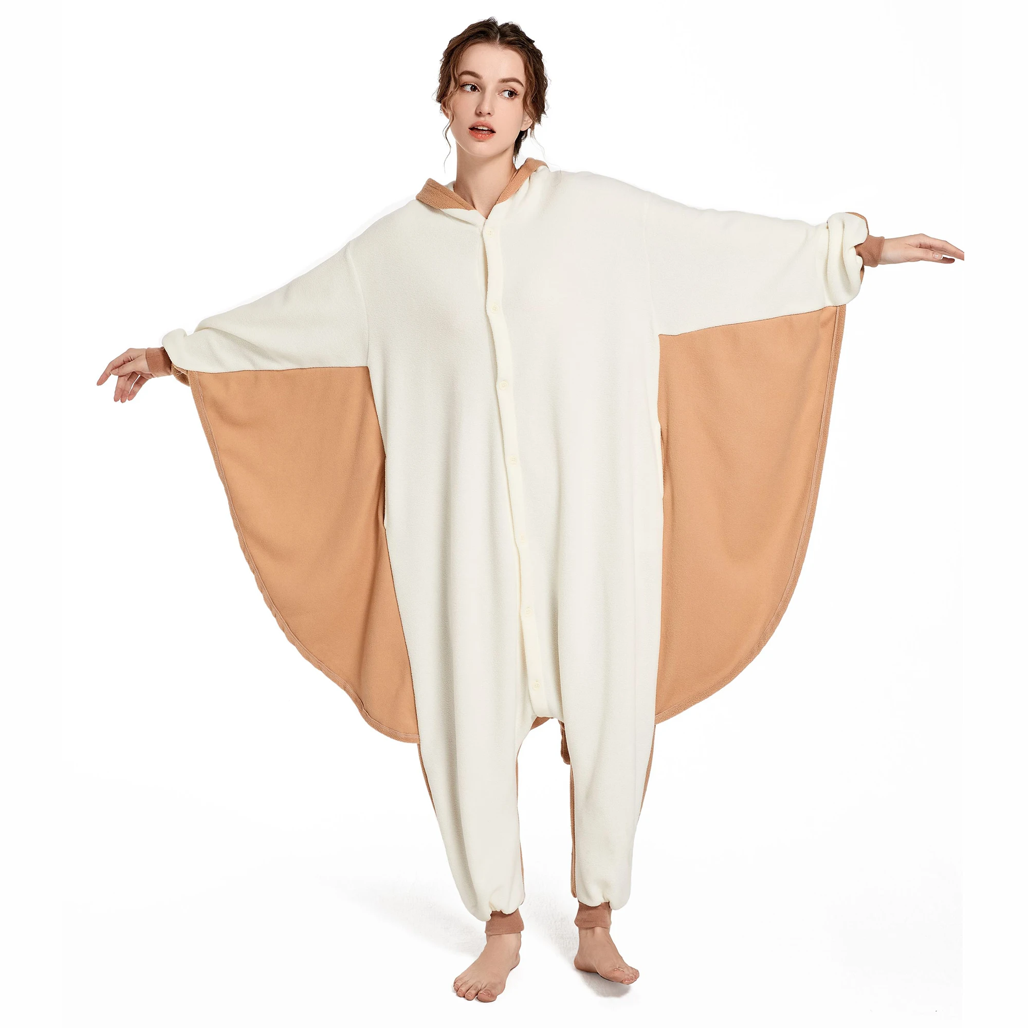 CANASOUR Flying Squrriel Costume One-Piece Pajamas For Adults  Women Soft Homewear Halloween Christmas Cosplay Sleepwear Pyjama