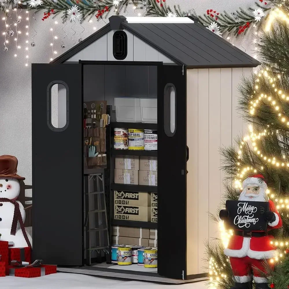 5x3 Outdoor Resin Storage Shed - Weatherproof Double-Wall Building for Garden, Lawn, Bike & Pool Equipment Storage
