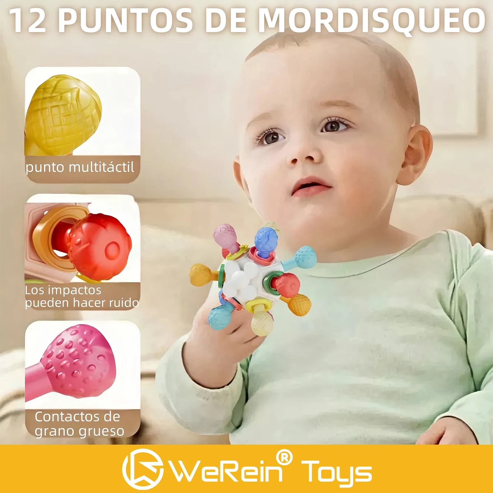 Baby Teeth Gel Manhattan Handheld Ball Toy for Infants And Toddlers Chewing Plush Toy with Soft Silicone Design