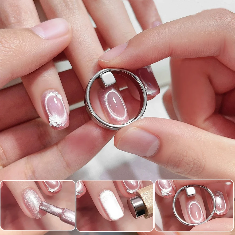 

3D Ring Magnet Black Hole Cat Eye Nail Magnetic Tool Suck Hollow Bubble Wreath Cat Eye Nail Art Magnet for Manicure Magnetic Gel