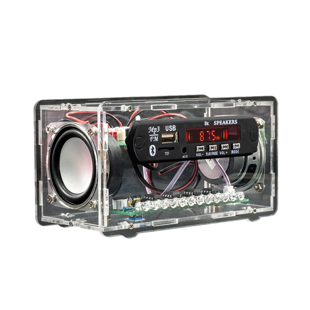 Bluetooth-совместимый комплект динамиков с FM-радио DIY пайка проект практика пайки DIY электронный комплект компонент 2*3 Вт динамик
