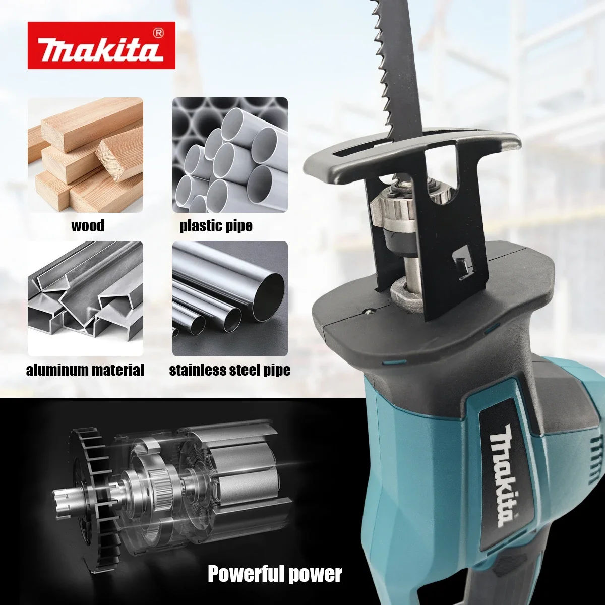 Makita DJR189 18V Cordless Brushless Reciprocating Saw Portable Power Tool for Wood And Metal Cutting Rechargeable image 4