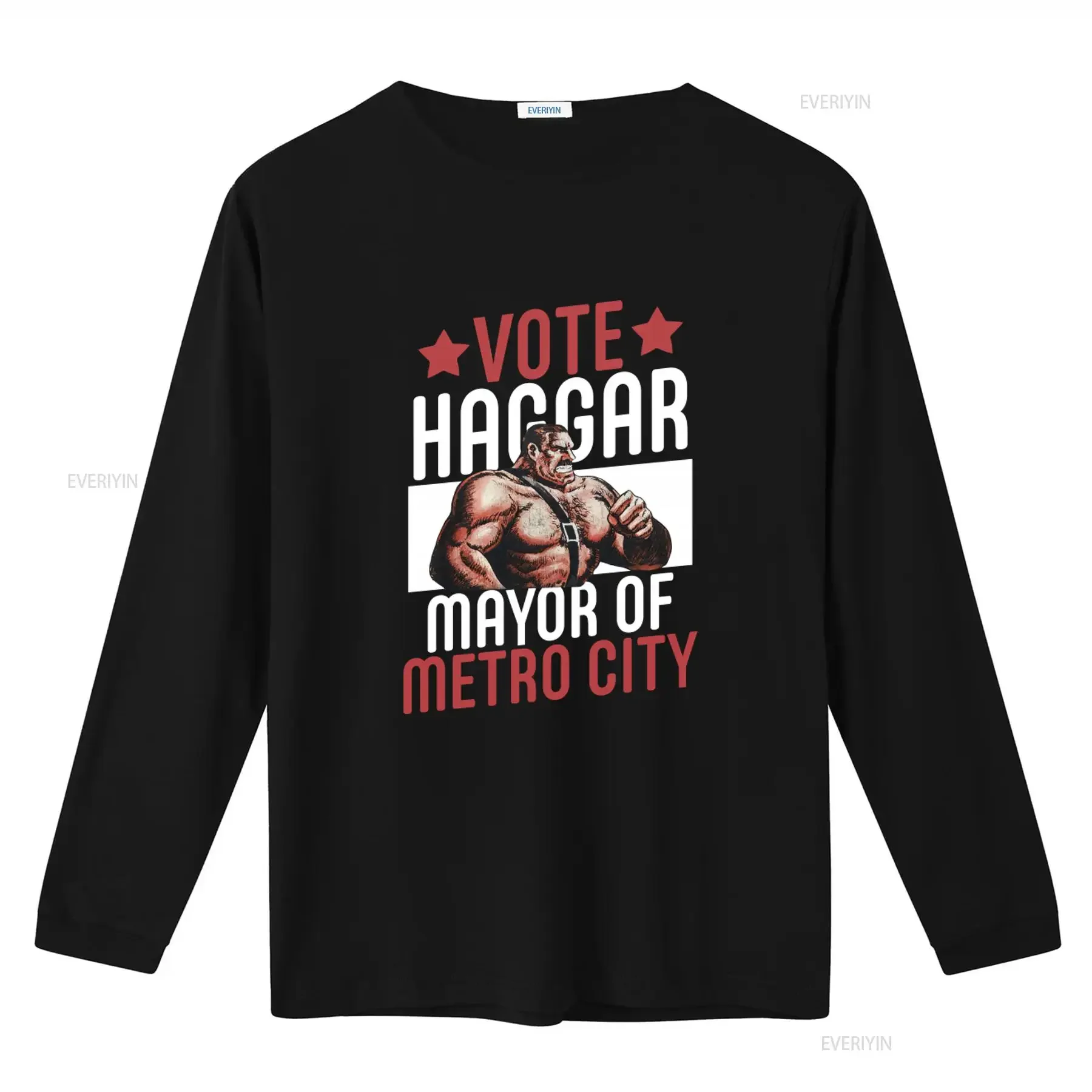 Vote Haggar Mayor Of Metro City Final Fight T Shirt For Men vintage Washed Casual Soft homme Unisex Stretched streetwear